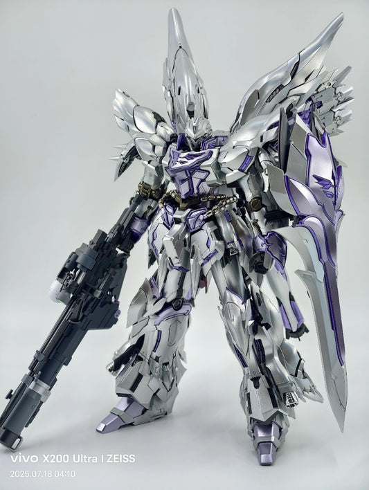 [Color customization]Meteor Tech-01-Crimson Drei MG 1/100 GK Sinanju Model Kit（Laser silver color scheme）Model Kit