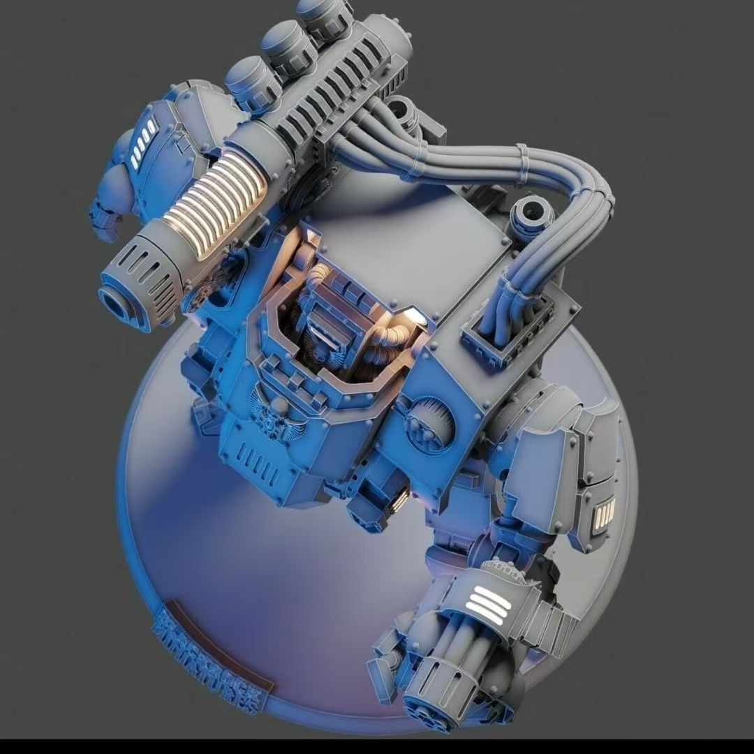 [Warhammer] Warhammer 40K Unpainted Model, Redemptor Dreadnought Enhanced Firepower with Gatling & Ion Cannon