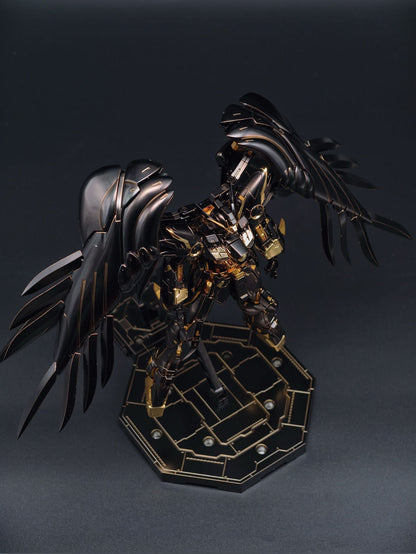 [Custom Electroplating] Bandai MG 1/100 XXXG‑00W0 Wing Gundam Zero EW Ver.Ka  (Titanium Black With Gilded Gold Electroplating Color Scheme) Model Kit