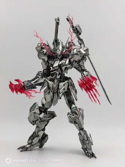 [Color customization] WOLF TECH 1/100 MG detail up Barbatos Lupus Rex king (Electroplated Silver color scheme) model kit
