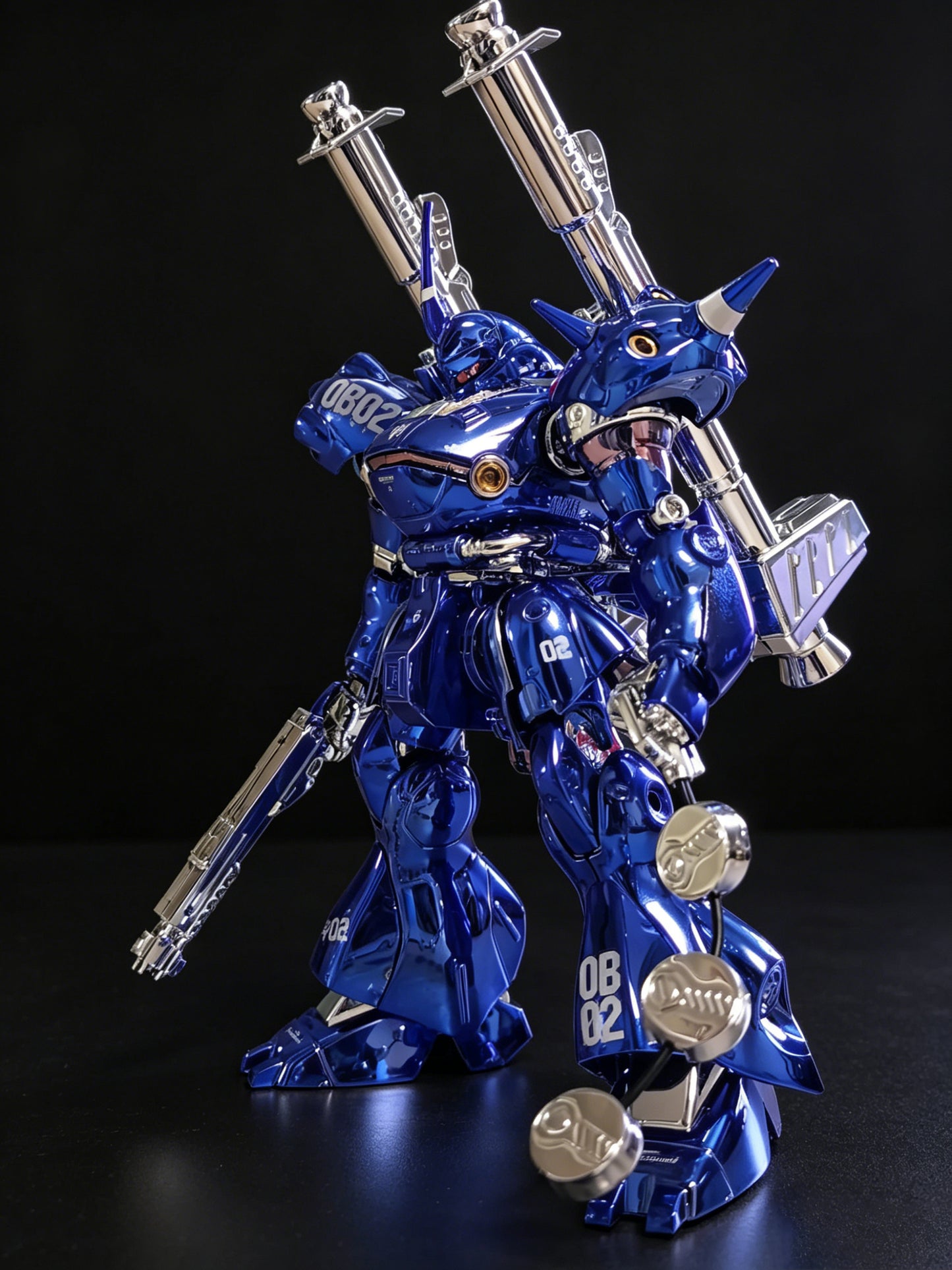 [Custom Electroplating] Star Kampfer HGUC 1/144 089 MS-18E Assembly Model Kit (Electroplating blue/red color scheme ) Model Kits