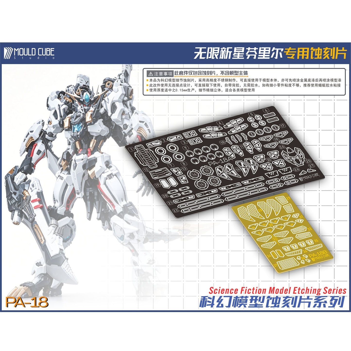 [Photo-etched Parts]  Pre-Glued Photo-etched Parts for Infinity Nova RMD Fenrir 1/72 Scale Model Kit