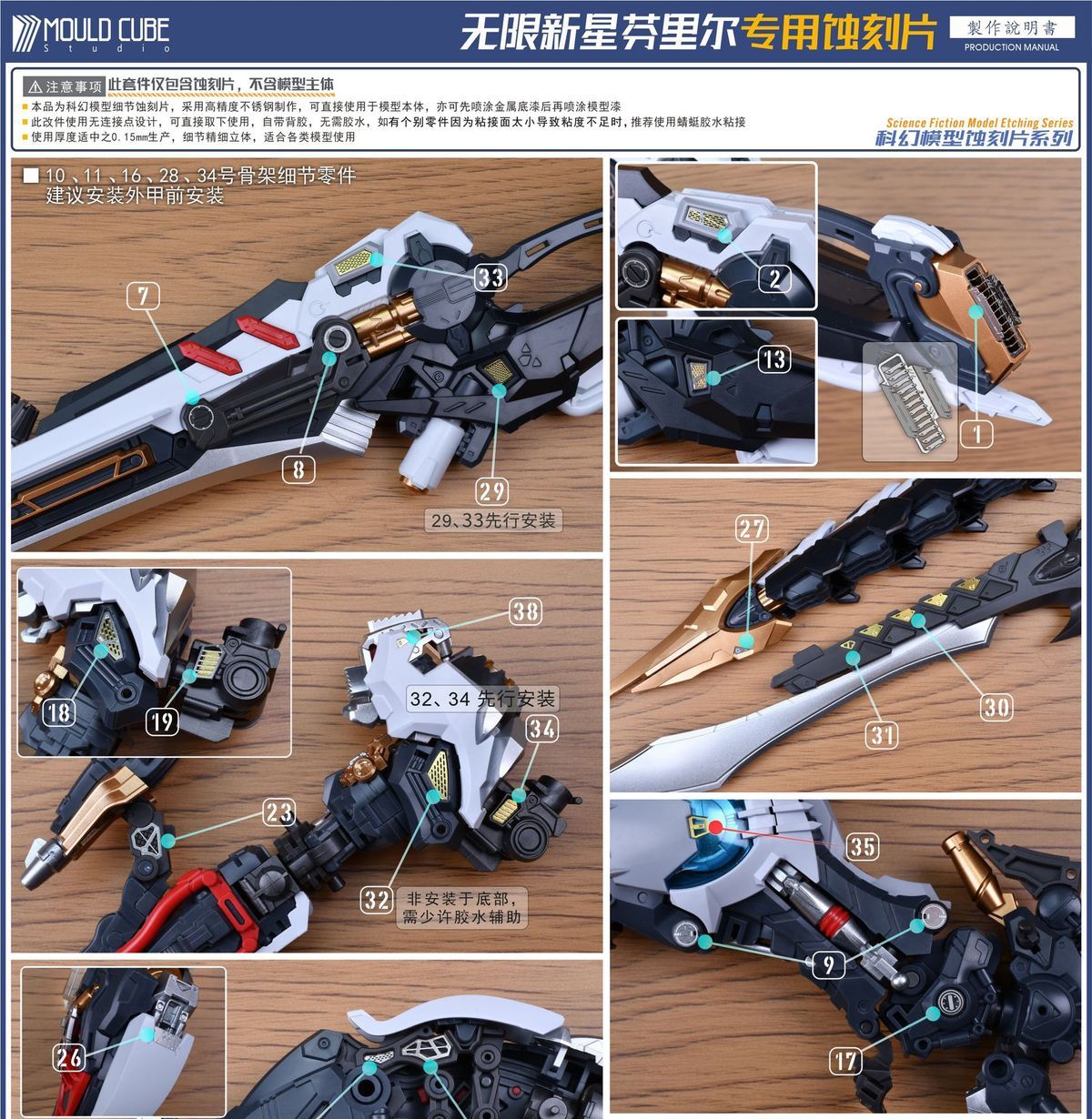 [Photo-etched Parts]  Pre-Glued Photo-etched Parts for Infinity Nova RMD Fenrir 1/72 Scale Model Kit