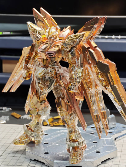 [Custom Electroplating] Bandai MGEX 1/100 Strike Freedom Mechanical Clear Ver.  (Mechanical Core Gold Electroplated color sheme) Assembly Model Kit