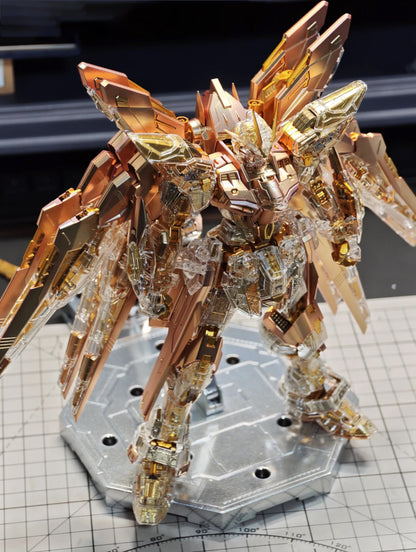 [Custom Electroplating] Bandai MGEX 1/100 Strike Freedom Mechanical Clear Ver.  (Mechanical Core Gold Electroplated color sheme) Assembly Model Kit