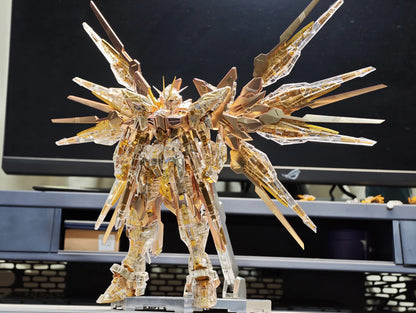 [Custom Electroplating] Bandai MGEX 1/100 Strike Freedom Mechanical Clear Ver.  (Mechanical Core Gold Electroplated color sheme) Assembly Model Kit