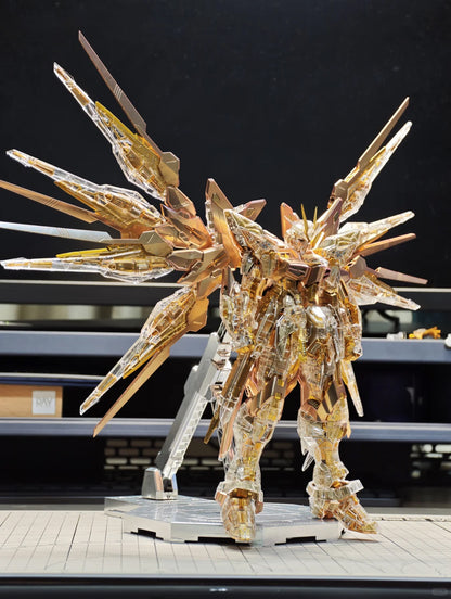[Custom Electroplating] Bandai MGEX 1/100 Strike Freedom Mechanical Clear Ver.  (Mechanical Core Gold Electroplated color sheme) Assembly Model Kit