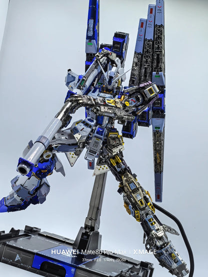 [Custom Electroplating] PG Unleashed 1/60 Nu Gundam (HI-V color scheme) Model Kit