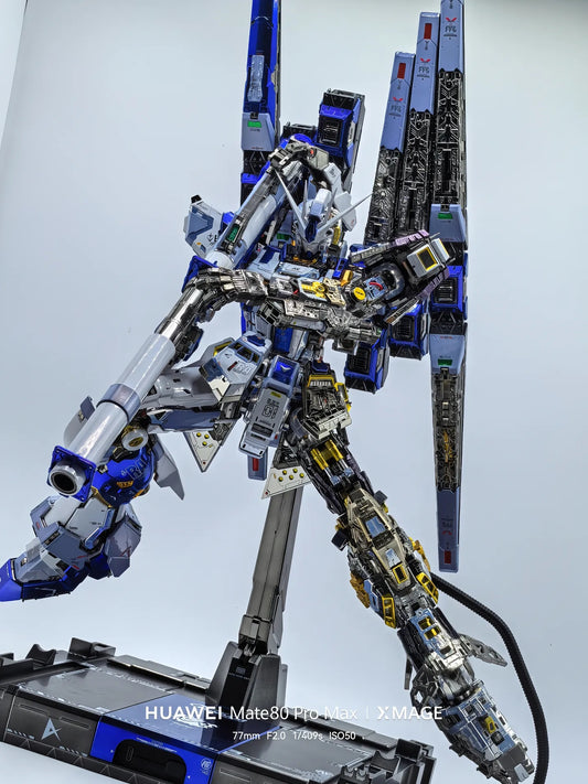 [Custom Electroplating] PG Unleashed 1/60 Nu Gundam (HI-V color scheme) Model Kit