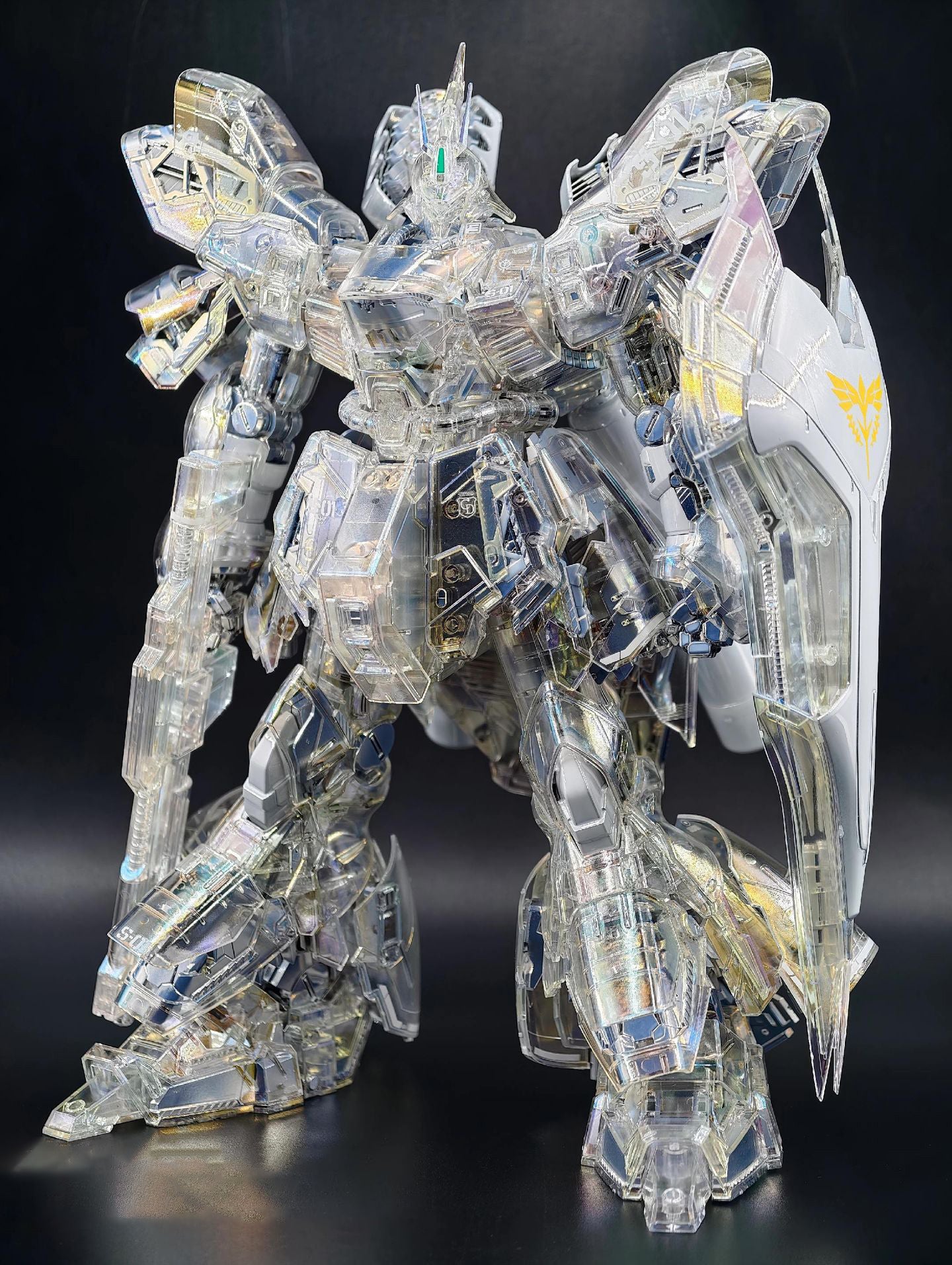 [Custom Electroplating] Bandai MG 1/100 Sazabi Mechanical Clear Ver.  (Geometric Twilight Plating color sheme) Model Kit
