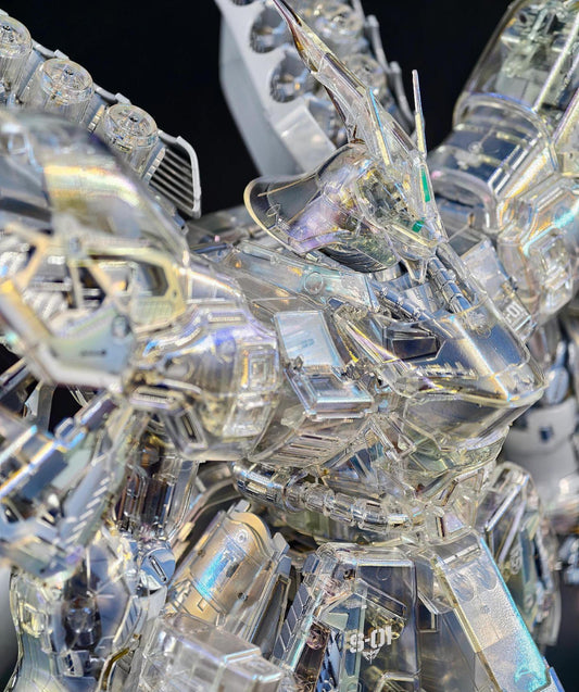 [Custom Electroplating] Bandai MG 1/100 Sazabi Mechanical Clear Ver.  (Geometric Twilight Plating color sheme) Model Kit