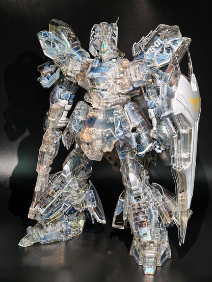[Custom Electroplating] Bandai MG 1/100 Sazabi Mechanical Clear Ver.  (Geometric Twilight Plating color sheme) Model Kit