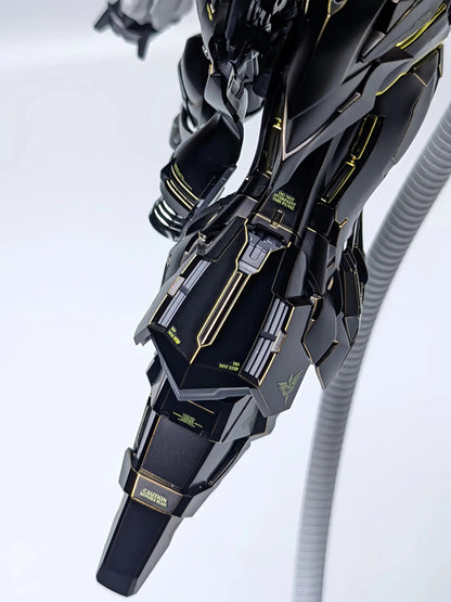 [Custom Electroplating] Comet Technology-01-Crimson Drei MG 1/100 GK Sinanju (Titanium Black With Gilded Gold Electroplating Color Scheme) Model Kit