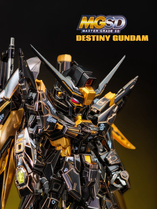[Custom Electroplating] Bandai MGSD Destiny Gundam ZGMF-X42S (Titanium Black With Gilded Gold Electroplating) Model Kit