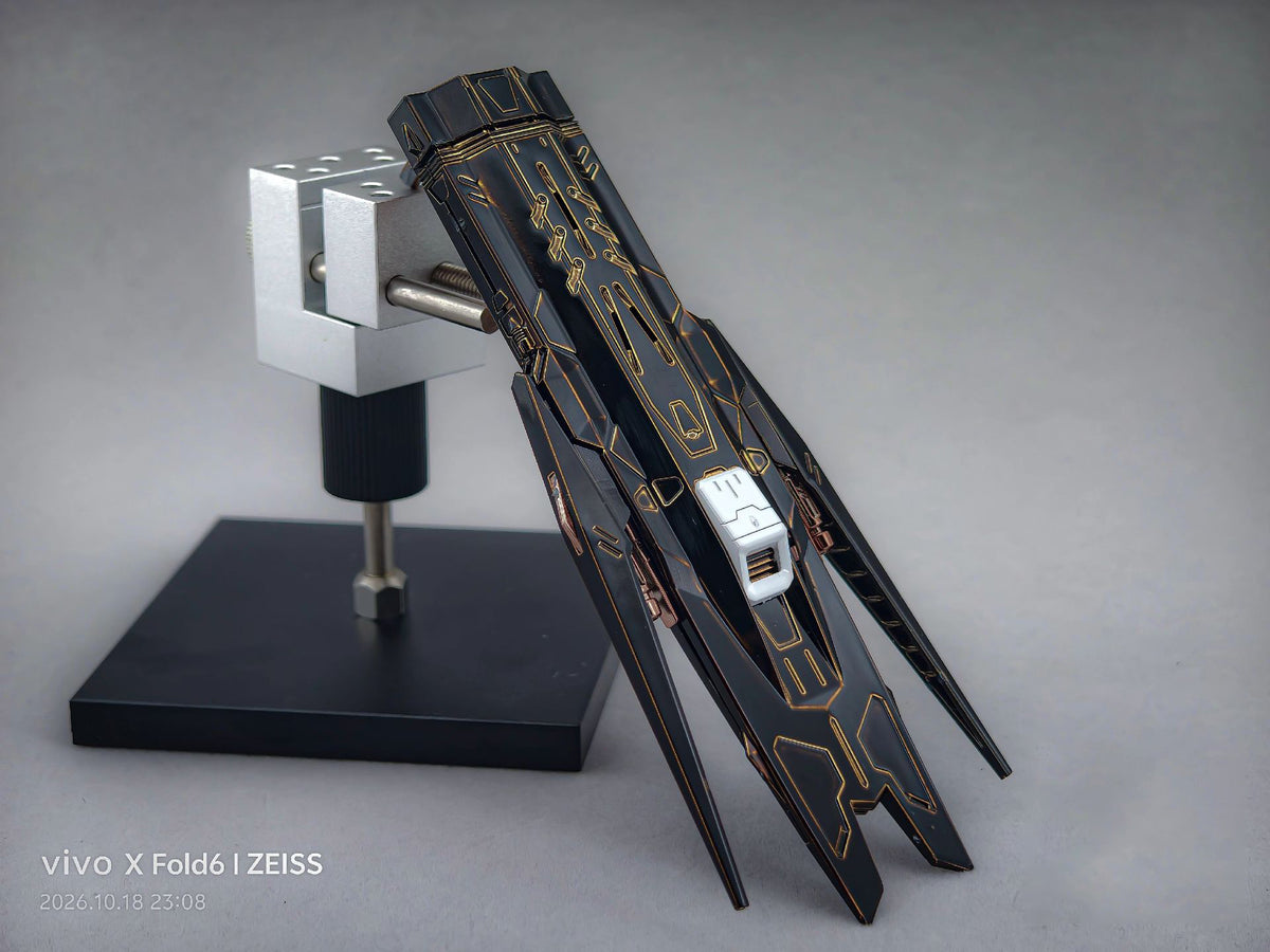 [Custom Electroplating] Bandai MG 1/100 ASW-G-XX Gundam Vidar (Titanium Black With Gilded Gold Electroplating Color Scheme) Model Kit