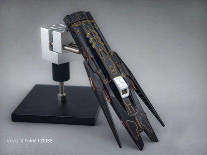 [Custom Electroplating] Bandai MG 1/100 ASW-G-XX Gundam Vidar (Titanium Black With Gilded Gold Electroplating Color Scheme) Model Kit