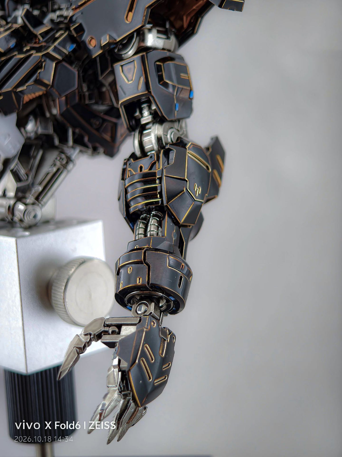 [Custom Electroplating] Bandai MG 1/100 ASW-G-XX Gundam Vidar (Titanium Black With Gilded Gold Electroplating Color Scheme) Model Kit