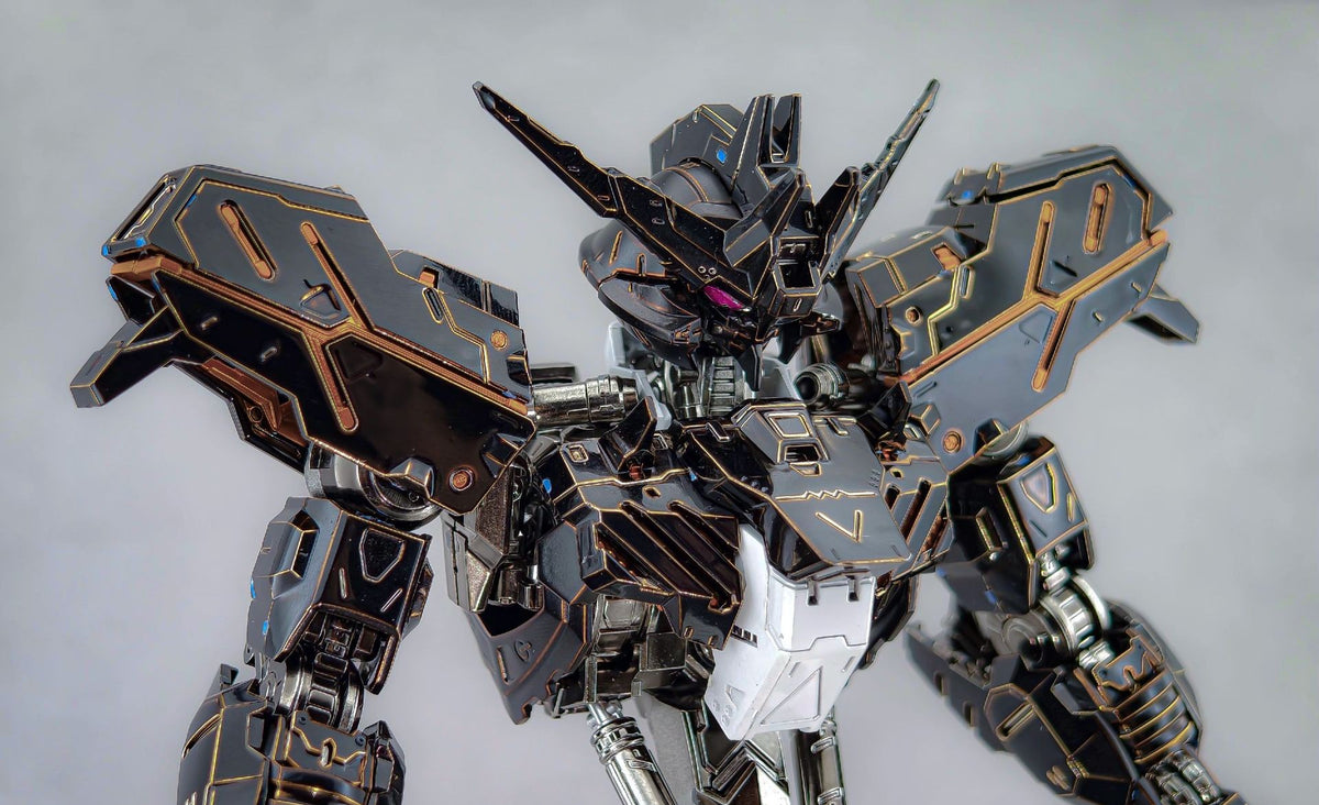 [Custom Electroplating] Bandai MG 1/100 ASW-G-XX Gundam Vidar (Titanium Black With Gilded Gold Electroplating Color Scheme) Model Kit