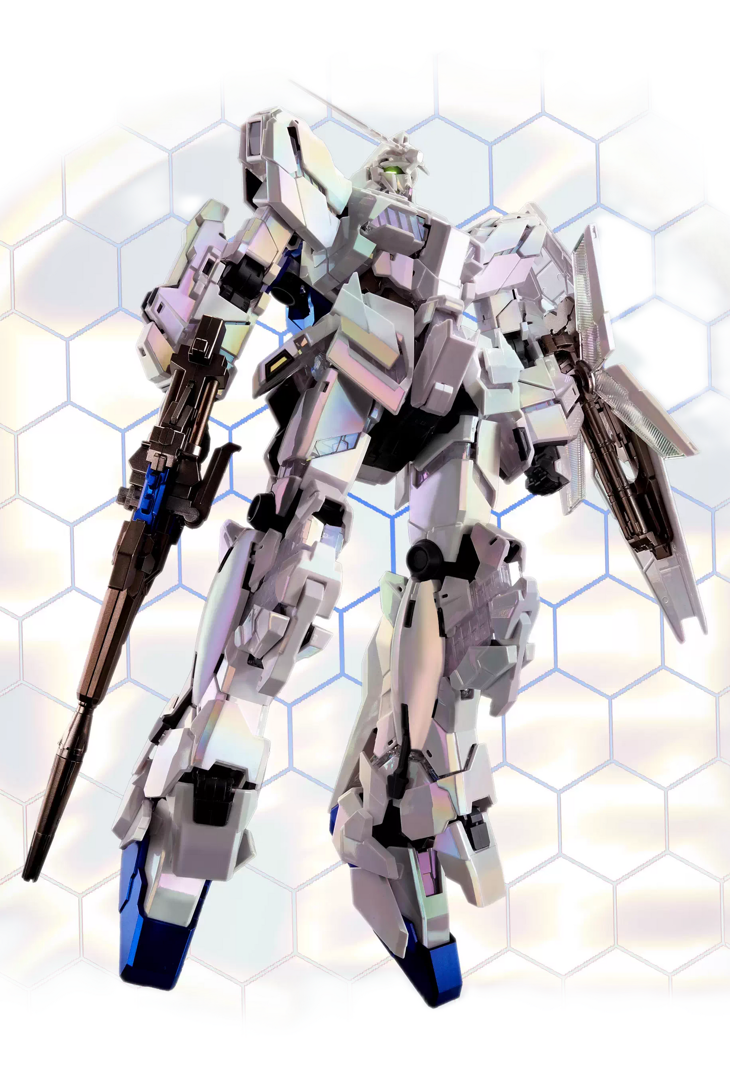 [Custom Electroplating] MGEX Unicorn Ver.Ka 1/100 RX-0 Assembly (Electroplated Iridescent white color scheme) Model Kit