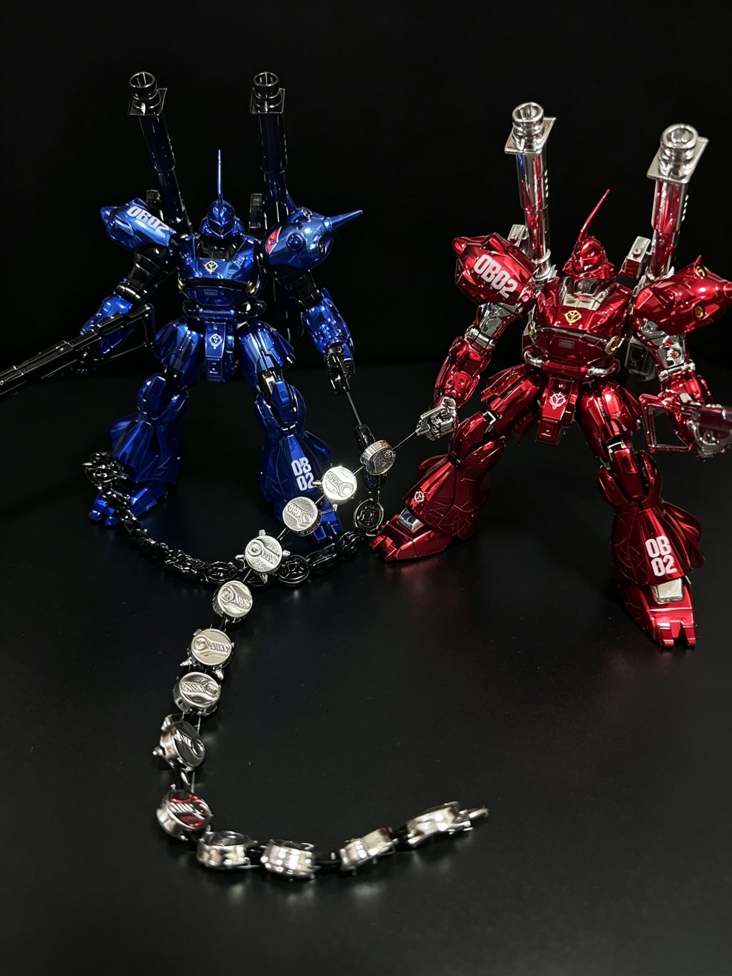 [Custom Electroplating] Star Kampfer HGUC 1/144 089 MS-18E Assembly Model Kit (Electroplating blue/red color scheme ) Model Kits