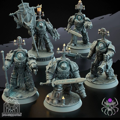[Warhammer] Warhammer 40K Grey Knights Squad 70mm Unpainted Figure Model 3D Print Parts