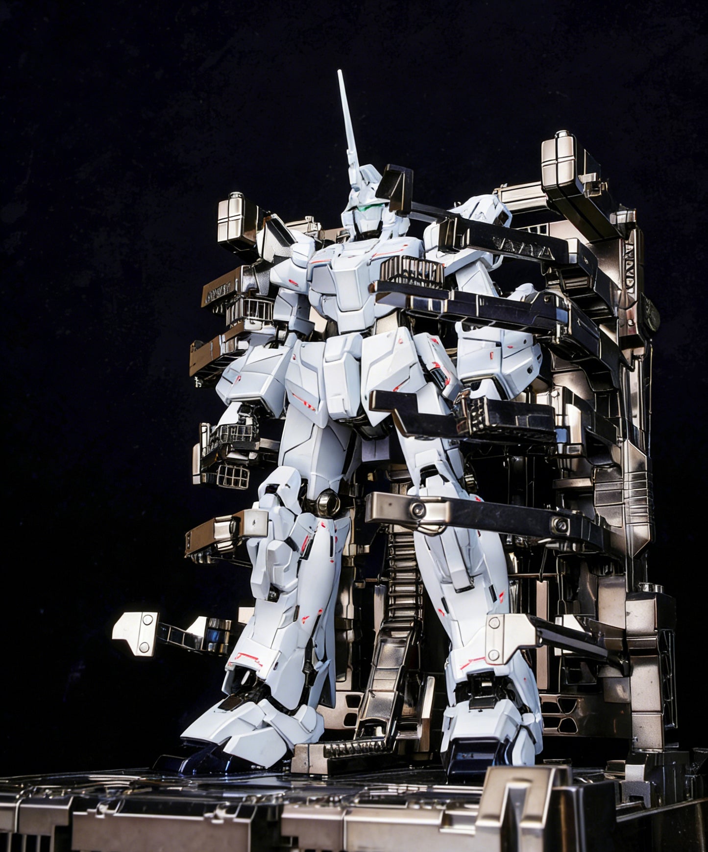 [Custom Electroplating] MGEX Unicorn Ver.Ka 1/100 RX-0 Assembly (Titanium electroplated white color scheme) Model Kit