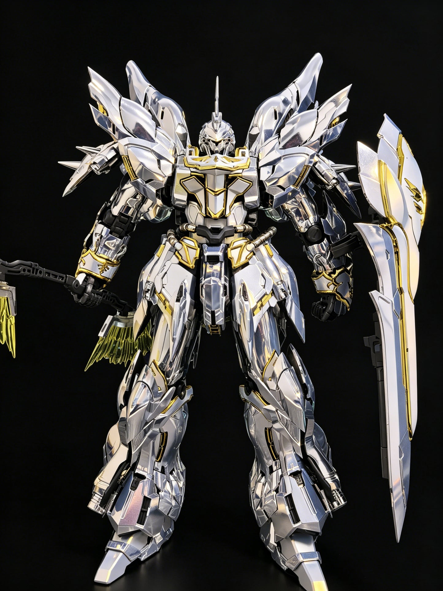 [Custom Electroplating] Comet Technology-01-Crimson Drei MG 1/100 GK Sinanju Model Kit (Twilight electroplated color scheme) Model Kit