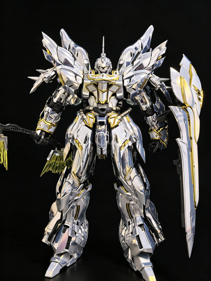[Custom Electroplating] Comet Technology-01-Crimson Drei MG 1/100 GK Sinanju Model Kit (Twilight electroplated color scheme) Model Kit