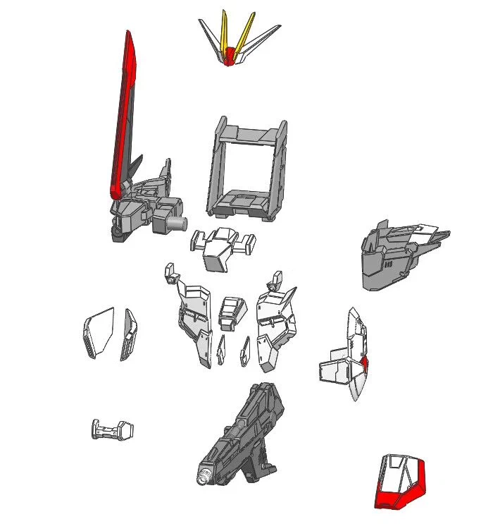 [Resin pieces]  RG 1/144 Force Impulse Gundam (Type of MGEX Impulse) resin pieces