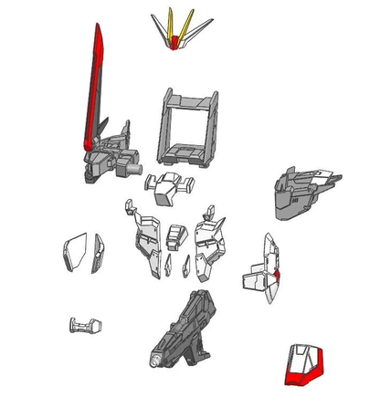 [Resin pieces]  RG 1/144 Force Impulse Gundam (Type of MGEX Impulse) resin pieces