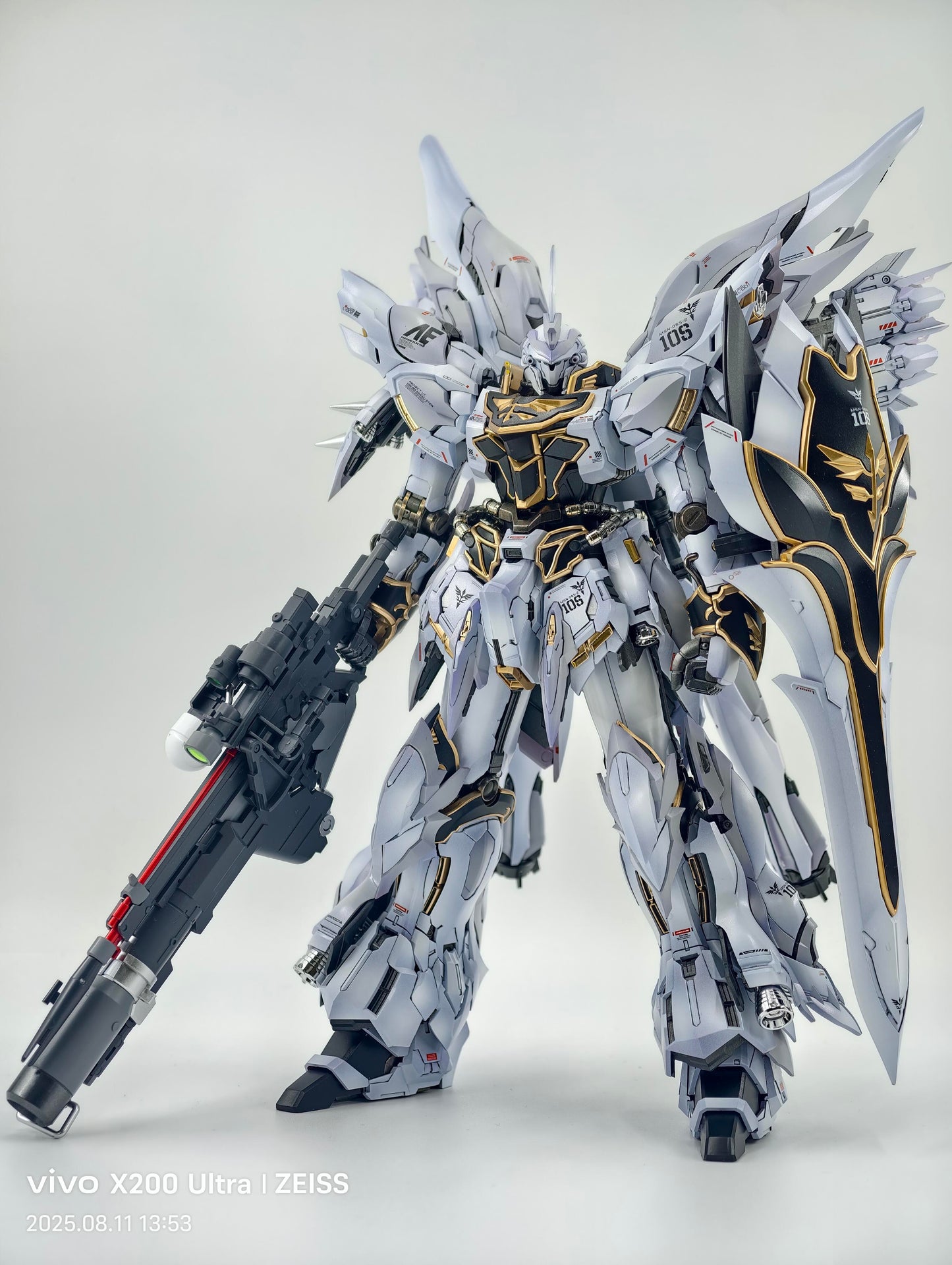 [Color customization]Comet Technology-01-Crimson Drei MG 1/100 GK Sinanju Model Kit (Shading white purple color scheme)