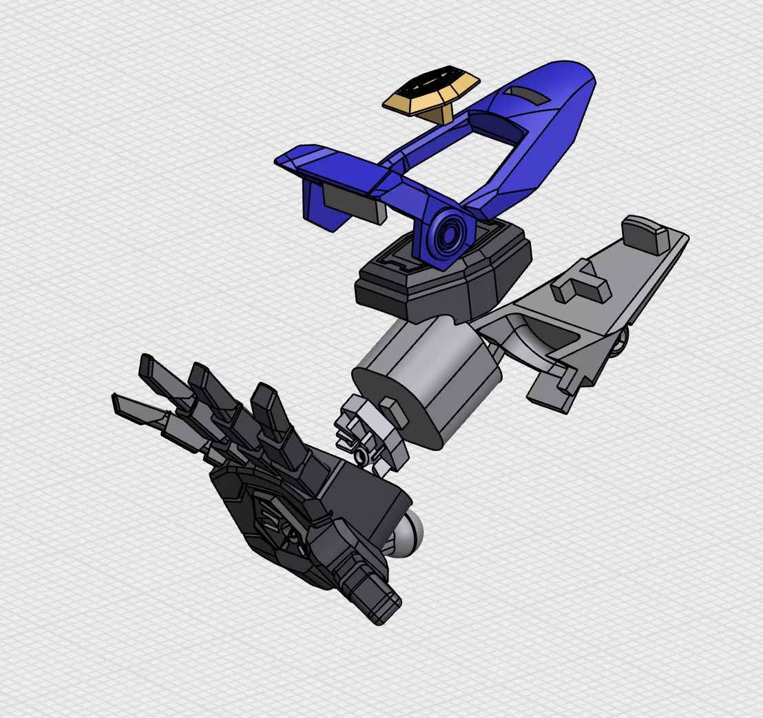[3D printed pieces] MGSD Destiny Gundam - Hand Cannon / Palm Blast Effect Parts with Magnetic LED