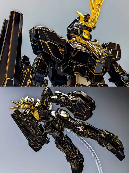 [Custom Electroplating] MGEX Unicorn Banshee 1/100 (Titanium Black With Gilded Gold Electroplating Color Scheme) Model Kit