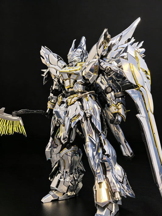[Custom Electroplating] Comet Technology-01-Crimson Drei MG 1/100 GK Sinanju Model Kit (Twilight electroplated color scheme) Model Kit