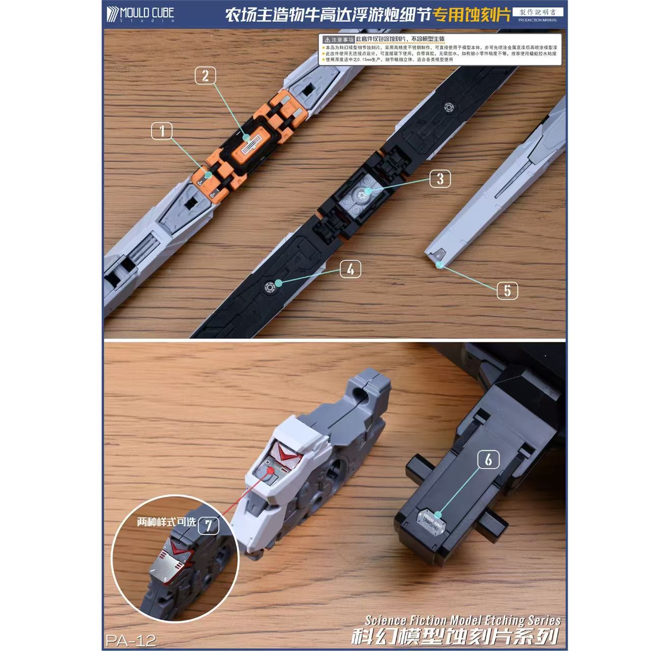 [Photo-etched Parts]  Pre-Glued Photo-etched Parts for Farmer Creation 1/100 GK Style Nu Model Kit