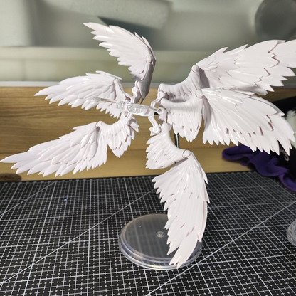Six-wing Solid Pure White Assemble Model Series, Angel Wing Main Body Accessories, Stand Not Included