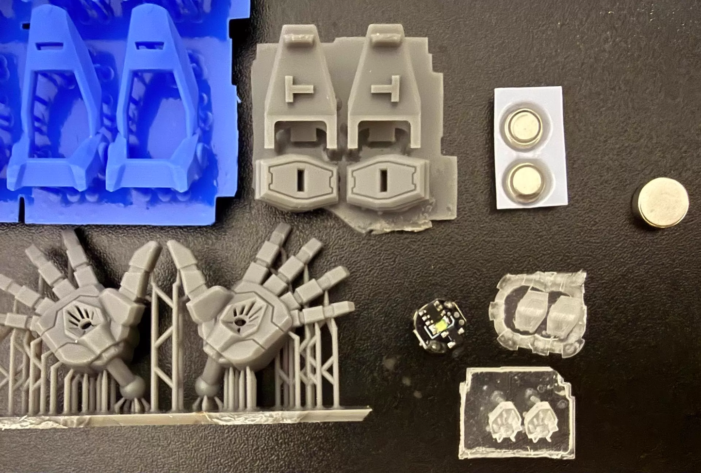 [3D printed pieces] MGSD Destiny Gundam - Hand Cannon / Palm Blast Effect Parts with Magnetic LED