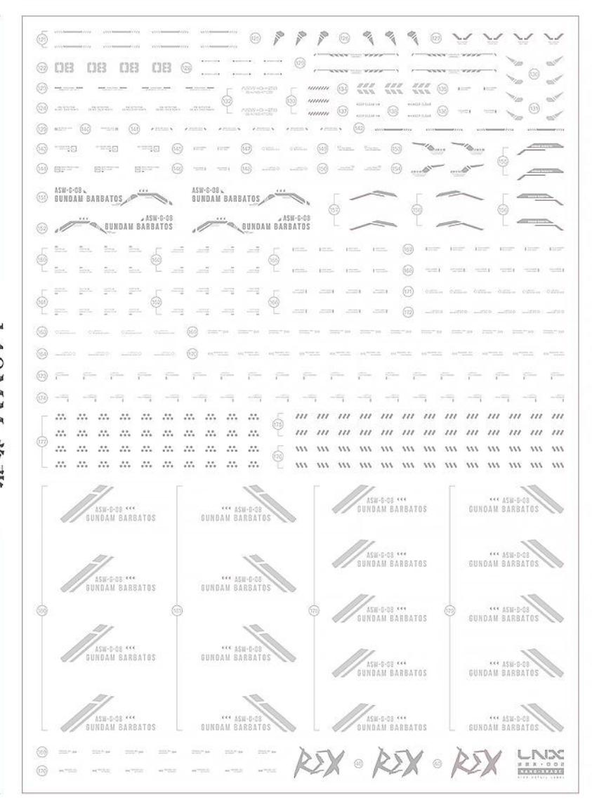 [Water decals] LNX Decal High Precision Water Slide Decal - For 1/100 WOLF TECH/LUNAVOR Barbatos Model