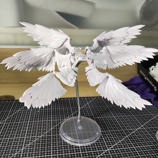 Six-wing Solid Pure White Assemble Model Series, Angel Wing Main Body Accessories, Stand Not Included