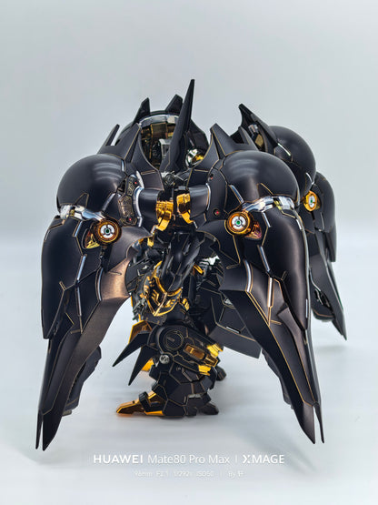 [Custom Electroplating] Bandai Gundam MGSD NZ-666 Kshatriya (Titanium Black With Gilded Gold Electroplating) Model Kit
