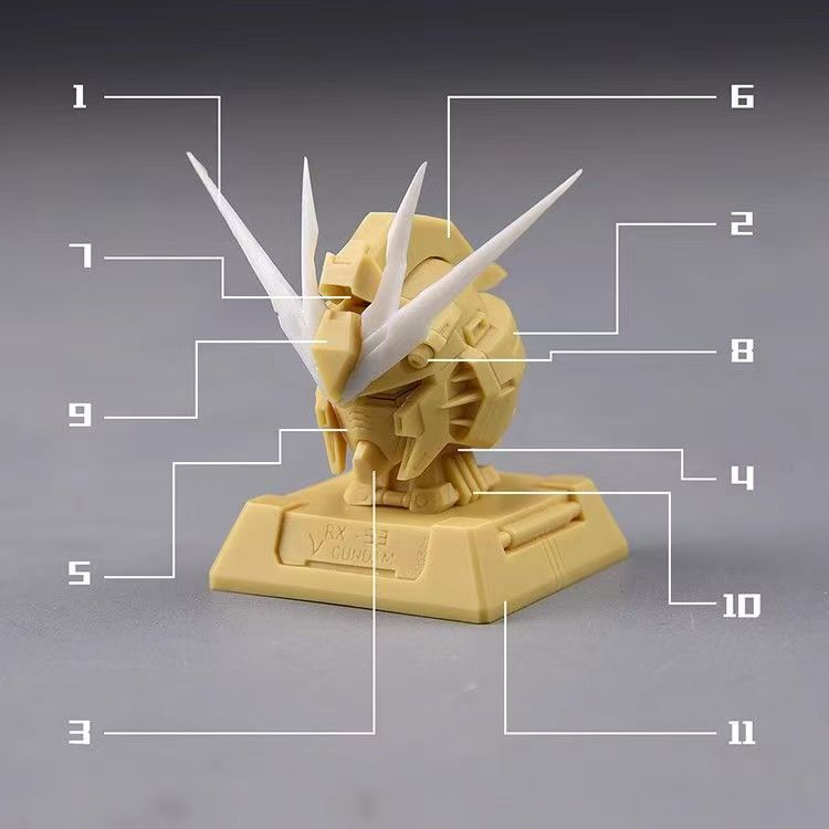 [Resin pieces] Fortune Meow's head resin pieces for Farmer Creation/V-tiger nu/MG 1/100 GK Style Nu head