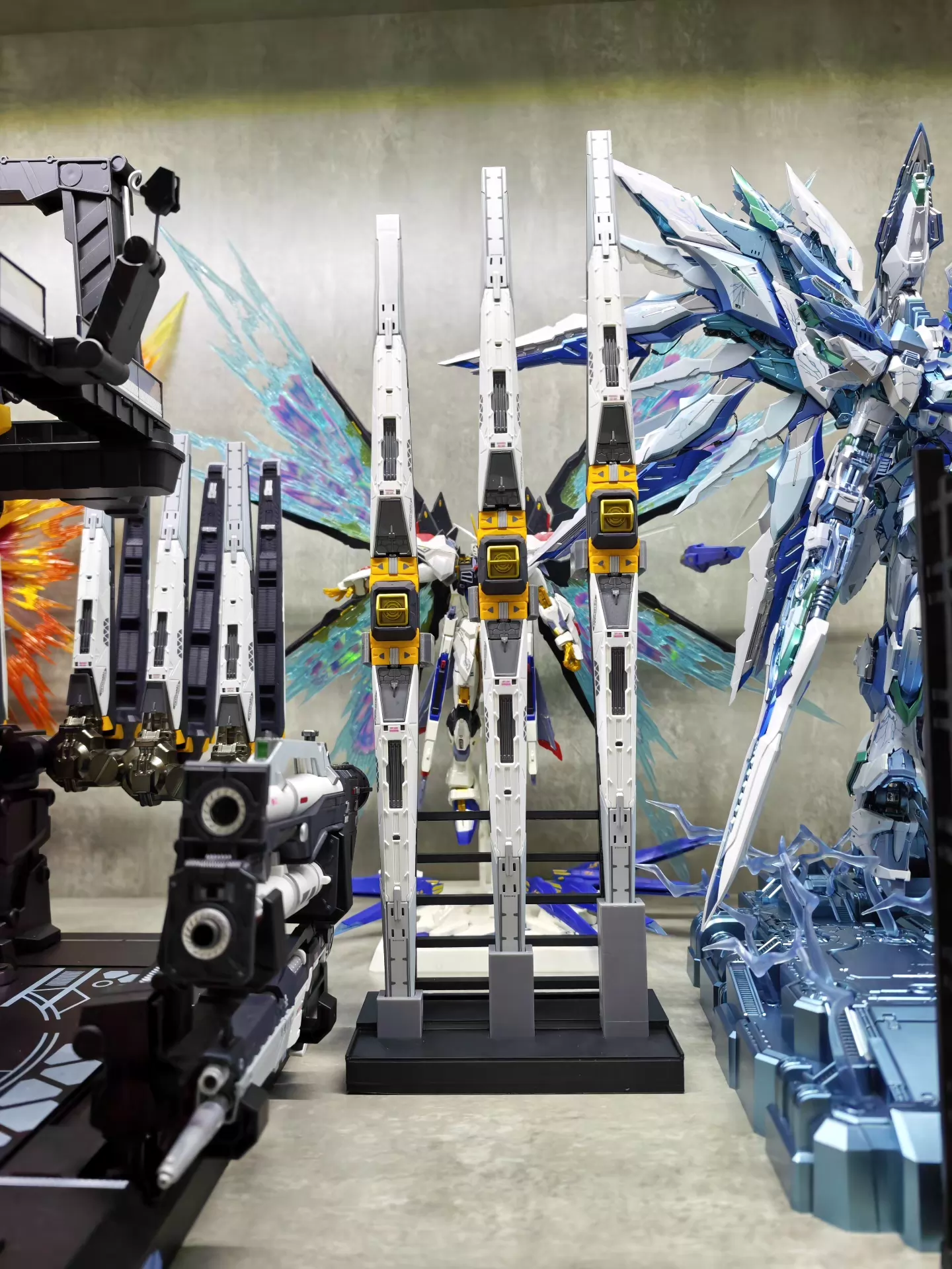 [3D printed pieces] Bandai/Daban Metal Structure Nu ν Gundam Fin Funnel Stand/ Weapon Stand