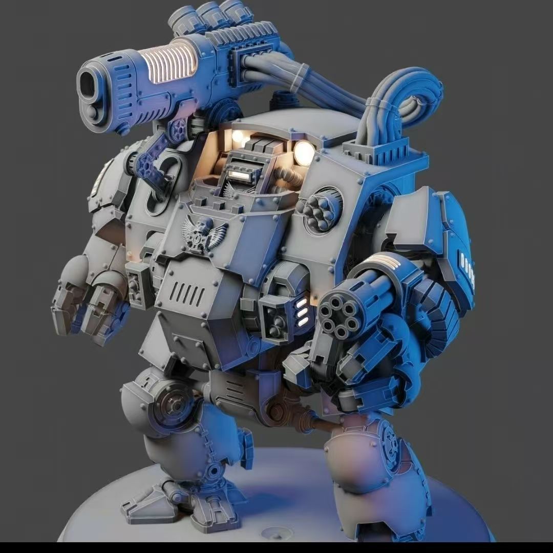 [Warhammer] Warhammer 40K Unpainted Model, Redemptor Dreadnought Enhanced Firepower with Gatling & Ion Cannon