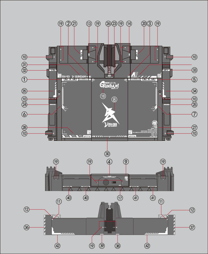 [Water decals] Decals for PG Unleashed 1/60 Nu Gundam Stand Model Water Decals Waterslide
