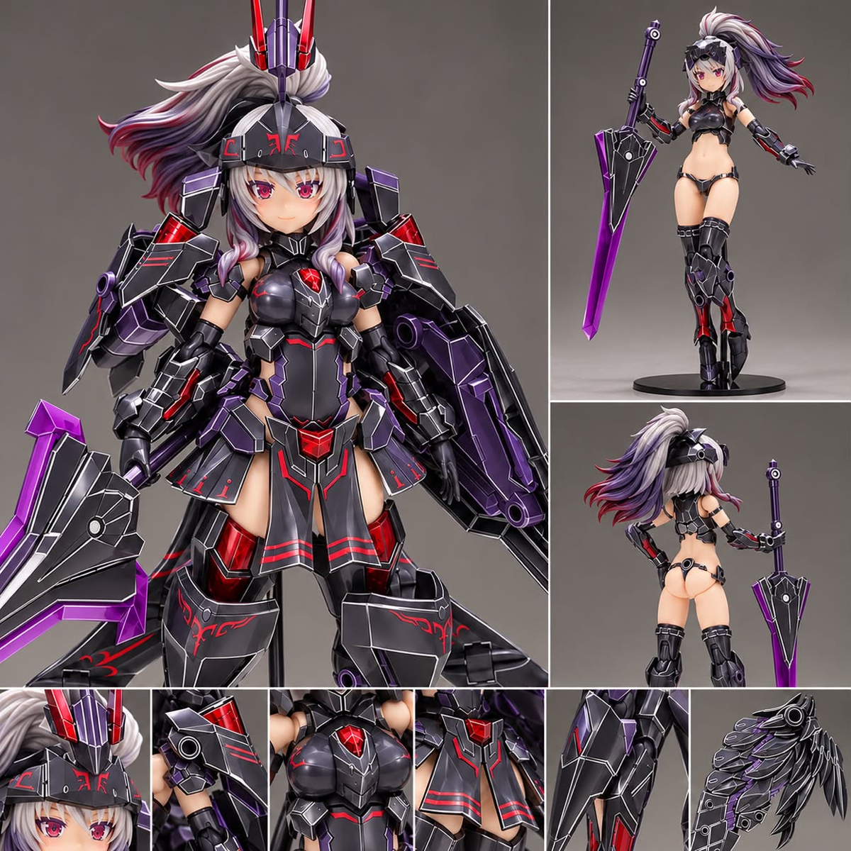 [Custom Electroplating] Kotobukiya durga 2 ver darkness (Custom paint electroplating titanium black with silver lining) Model Kit