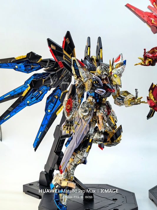 [Custom Electroplating] Bandai MGEX 1/100 Strike Freedom Mechanical Clear Ver.  (Original Color Mechanical Core Electroplated Color Scheme) Assembly Model Kit