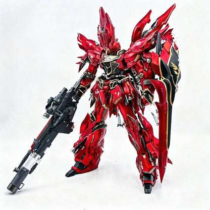 [Color customization]Meteor Tech-01-Crimson Drei MG 1/100 GK Sinanju Model Kit（Matting red electroplating color scheme）Model Kit