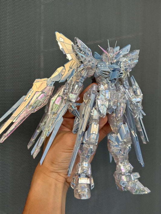 [Custom Electroplating] MGEX 1/100 Strike Freedom Mechanical Clear Ver.  (Geometric Chrome Silver Plated Color Sheme) Assembly Model Kit