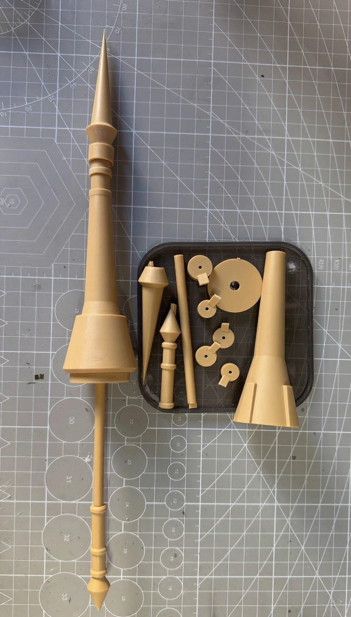 [3D printed parts] Nilson Works PG 1/60 Monument Tallgeese parts (Head+Shoulder+Mask+Whip+Lance)-airlift