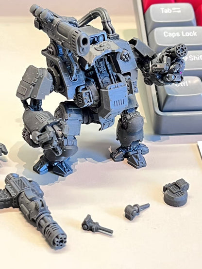[Warhammer] Warhammer 40K Unpainted Model, Redemptor Dreadnought Enhanced Firepower with Gatling & Ion Cannon